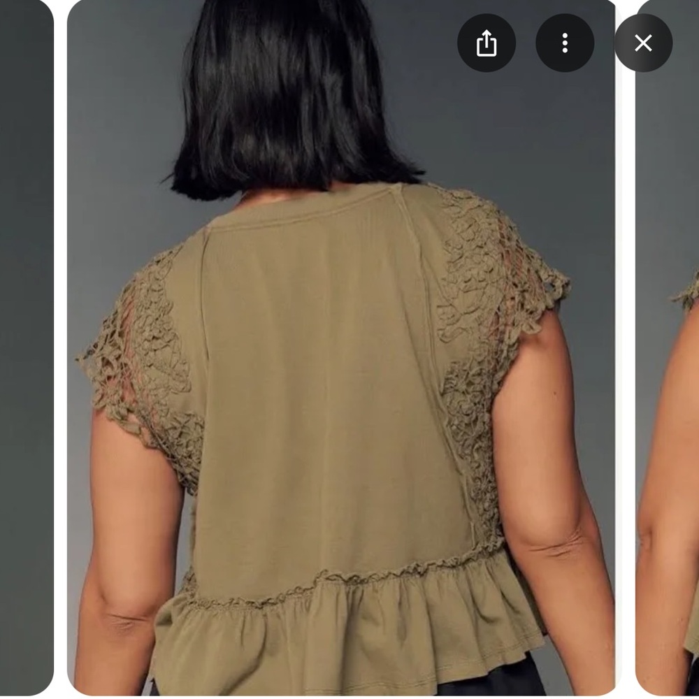 Anthropologie Green Baby Doll Blouse Top - Picture 6 of 12